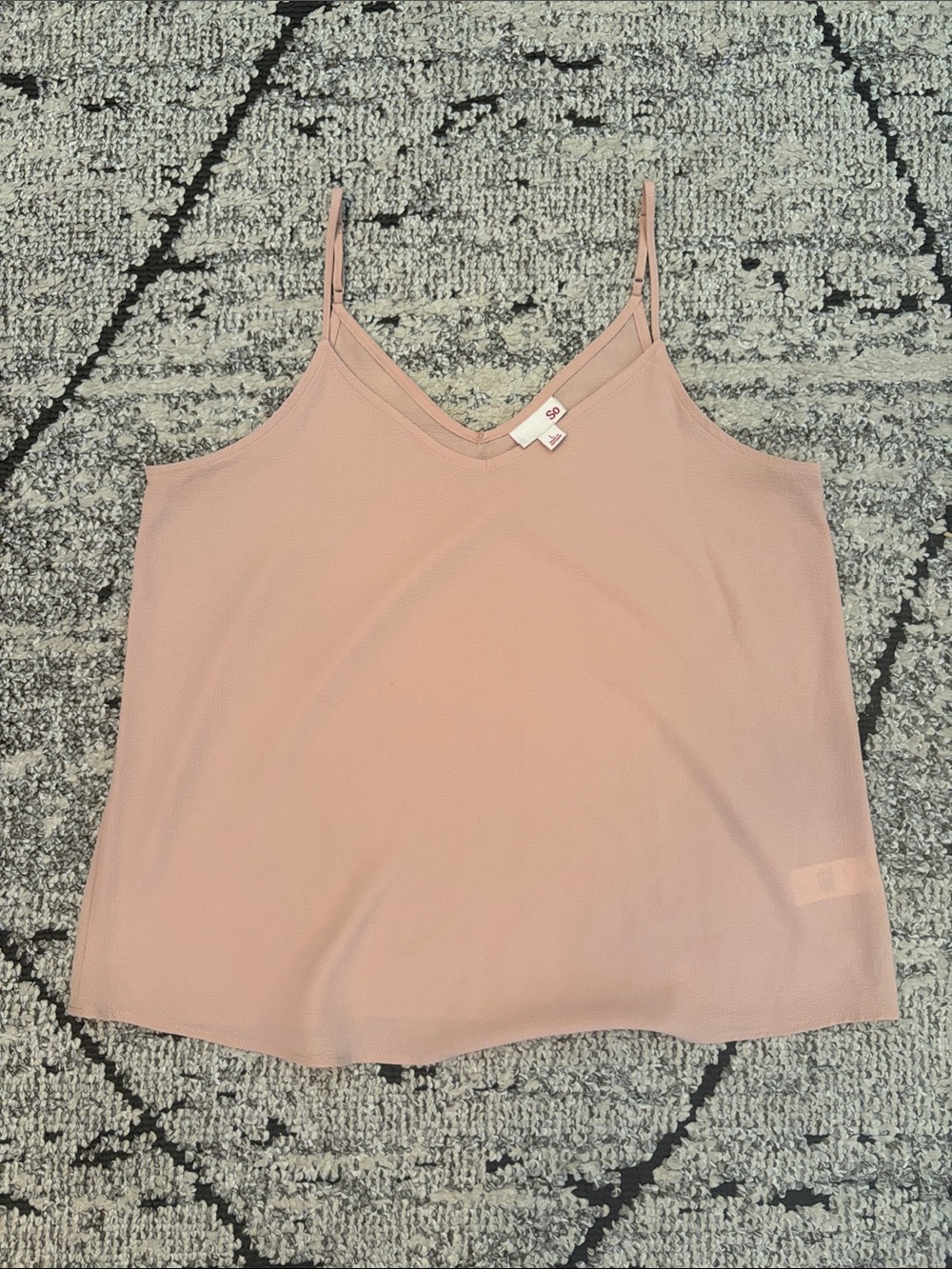 Silky Pink V-Neck Cami Tank Top